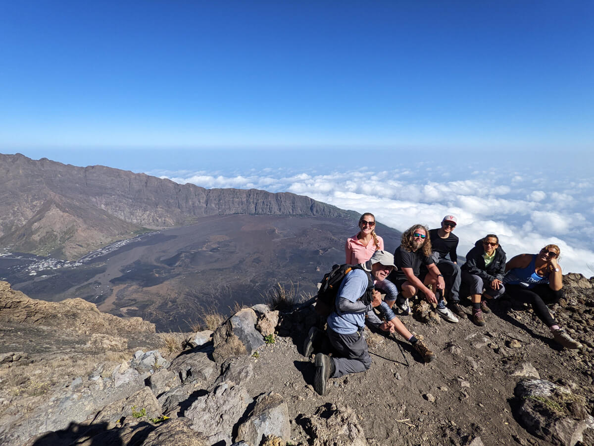 At the summit of Pico do Fogo in Cape Verde
